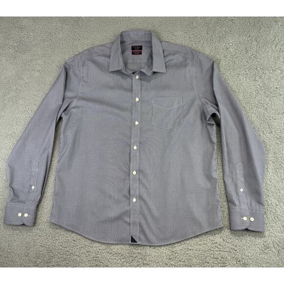 UNTUCKit Shirt Men's Xlarge Blue Check Two Ply Cotton Woven In Italy Casual - Picture 1 of 13